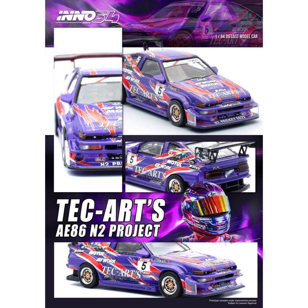 Inno 64-AE86N2-TECART 1/64 Toyota AE86 N2 Tec-Art's Yoshinori Kamata