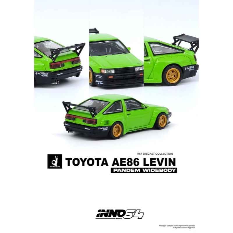 Inno 64-AE86PL-GRN 1/64 Toyota AE86 Levin Pandem Rocket Bunny Green