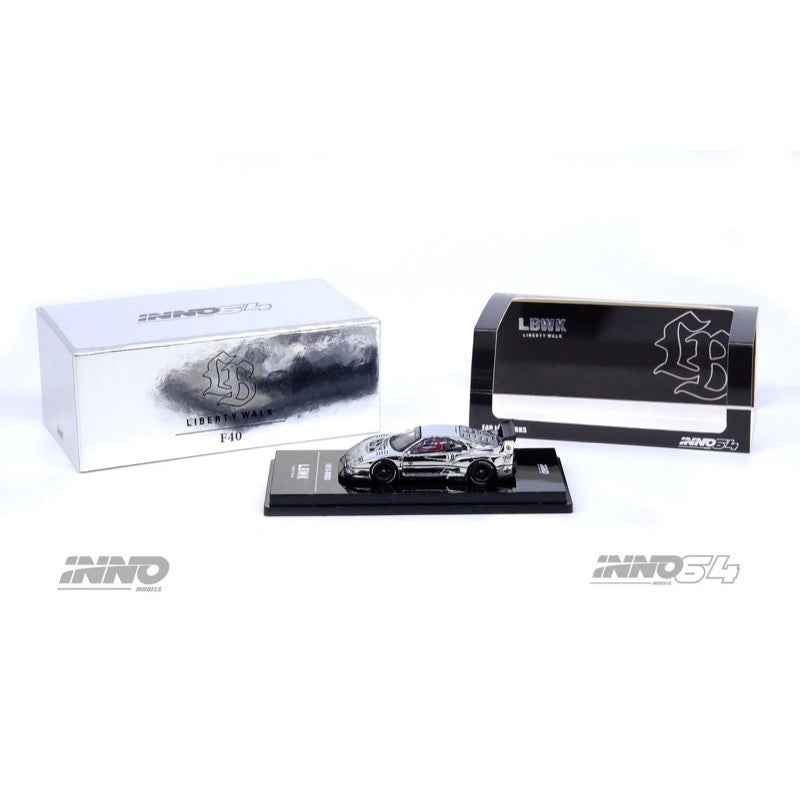 Inno 64-LBWKF40-CHS 1/64 LBWK F40 Chrome Silver