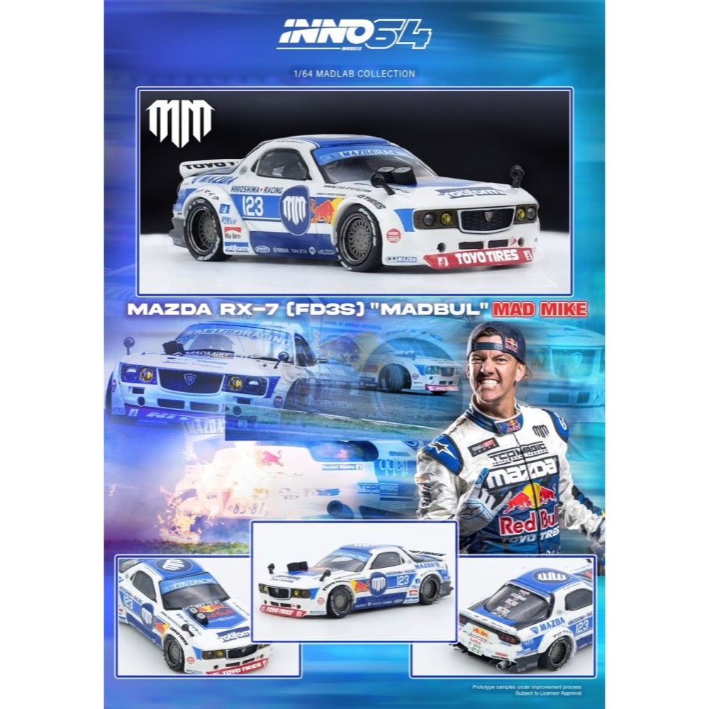 Inno 64-MADLAB01-MADBUL 1/64 Mazda RX7 (FD3S) "Pandem Rocket Bunny" Madbul