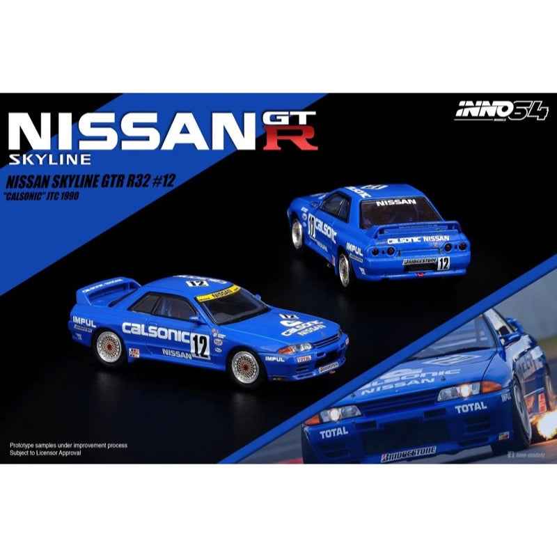 Inno 64-R32-CASET92 1/64 Nissan Skyline GT-R R32 No.12 Calsonic Racing Team JTC1992