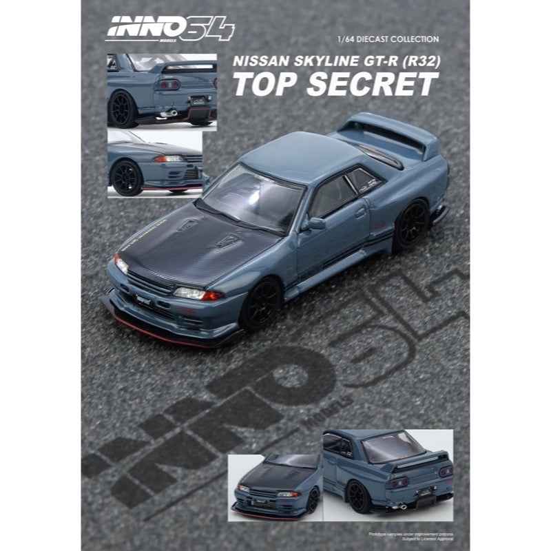 Inno 64-R32TS-STGR 1/64 Top Secret R32 GT-R Stealth Grey