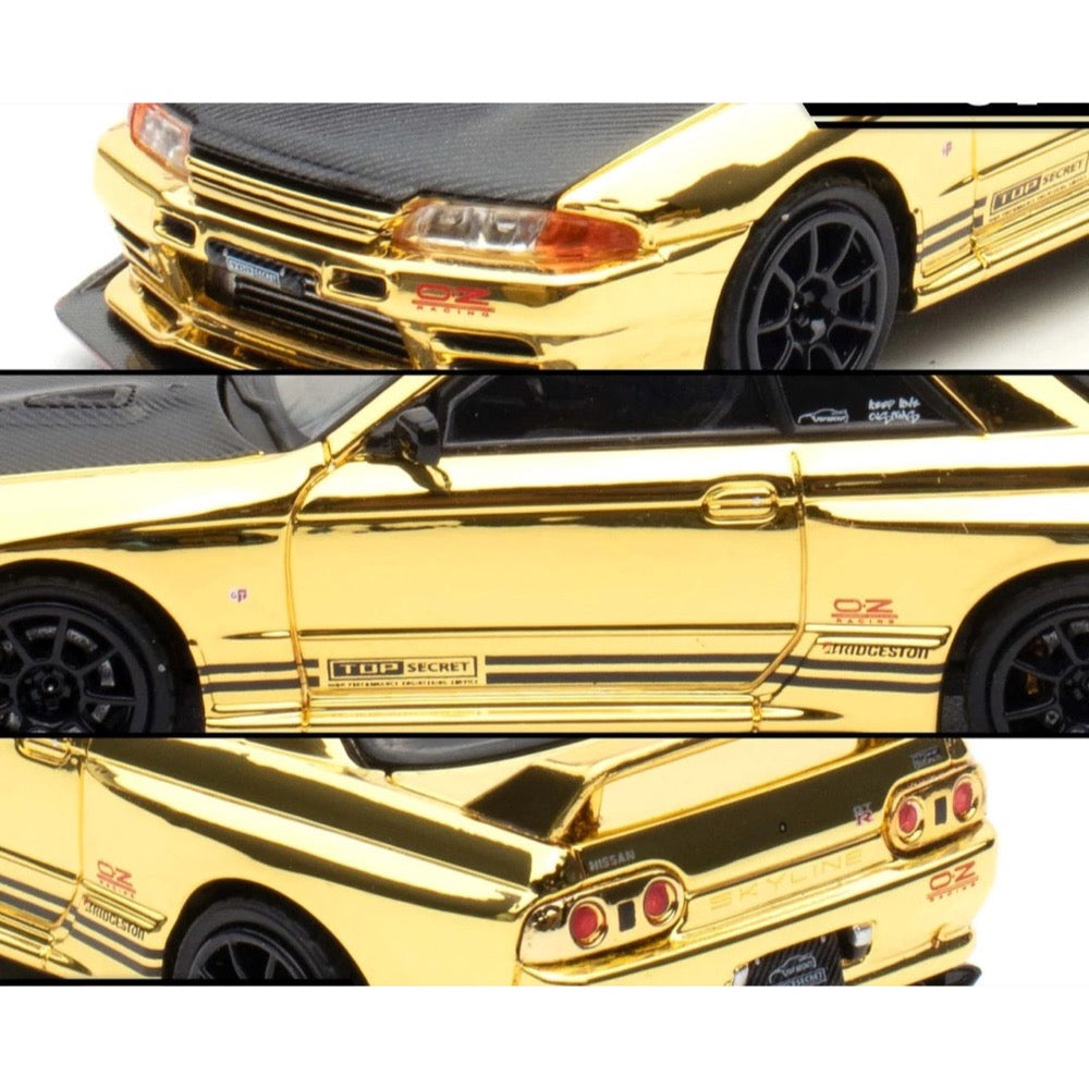 Inno 1/64 Nissan Skyline GT-R R32 Top Secret Chrome Gold TMCS 2025 Event Edition