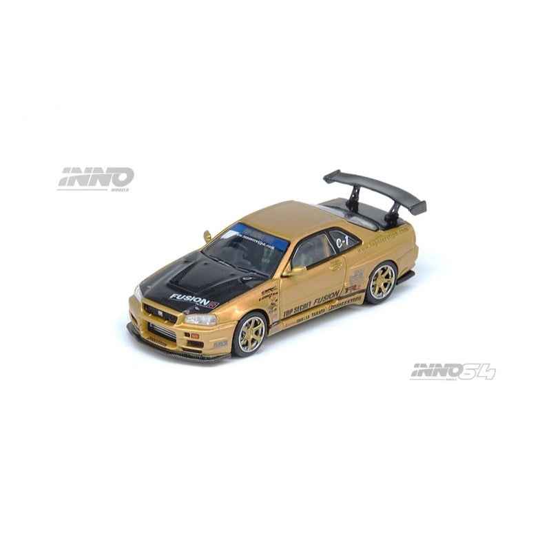 Inno 64-R34TS-GOLD 1/64 Top Secret R34 GT-R Gold