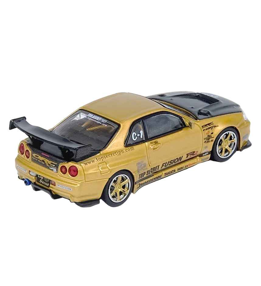 Inno 64-R34TS-GOLD 1/64 Top Secret R34 GT-R Gold