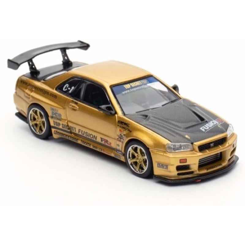 Inno 64-R34TS-GOLD 1/64 Top Secret R34 GT-R Gold