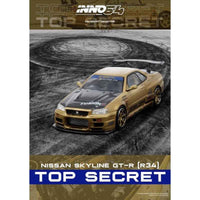 Inno 64-R34TS-GOLD 1/64 Top Secret R34 GT-R Gold