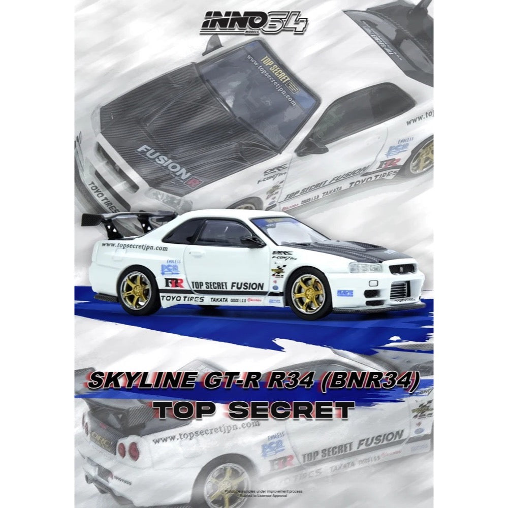 Inno IN64-R34TS-WHI 1/64 Top Secret R34 GT-R White