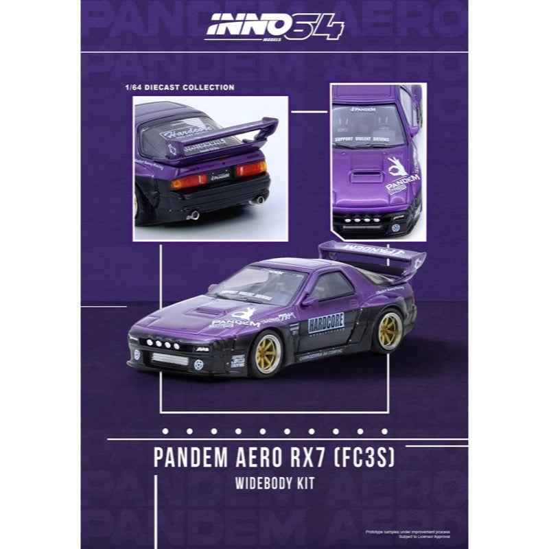 Inno 64-RX7FCP-PB 1/64 Mazda Rx-7 FC3S Pandem Rocket Bunny Purple