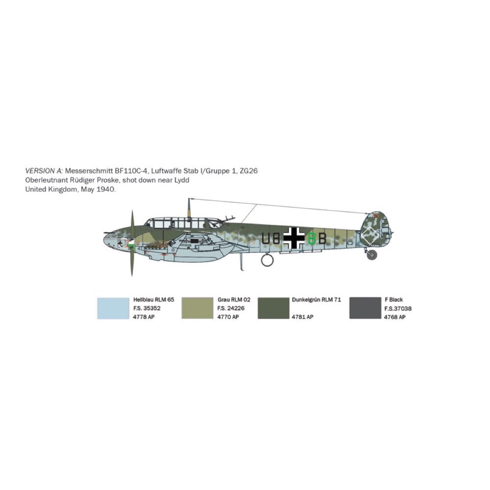 Italeri 0049 1/72 Messerschmitt Bf 110 C Zerstorer