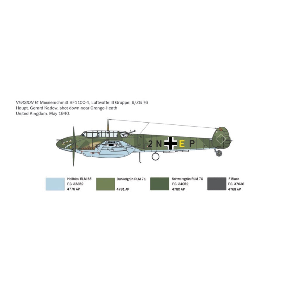 Italeri 0049 1/72 Messerschmitt Bf 110 C Zerstorer