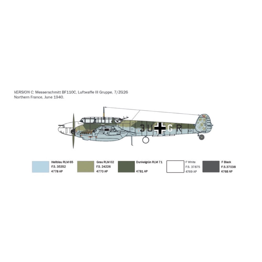 Italeri 0049 1/72 Messerschmitt Bf 110 C Zerstorer