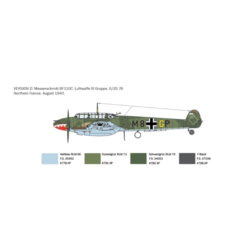 Italeri 0049 1/72 Messerschmitt Bf 110 C Zerstorer