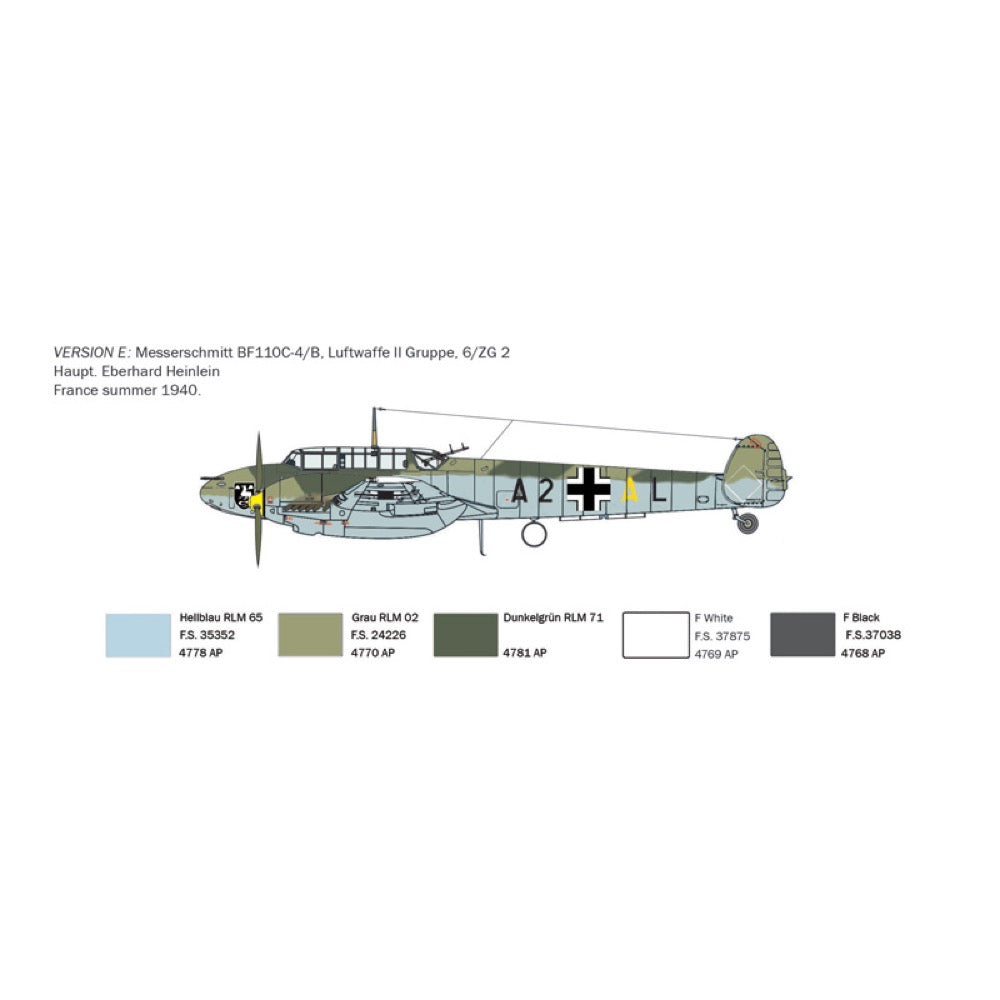 Italeri 0049 1/72 Messerschmitt Bf 110 C Zerstorer