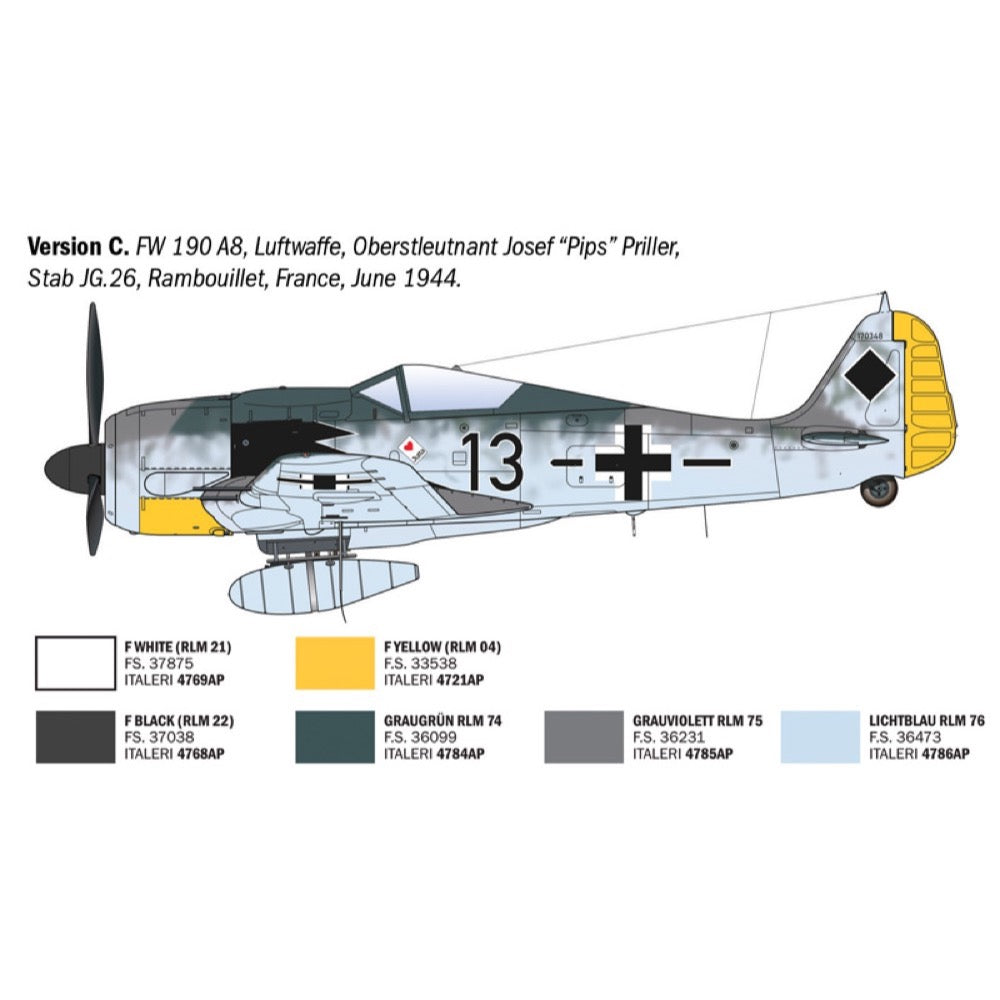 Italeri 1/72 Fw 190 A-8/F Aces Super Decal Sheet