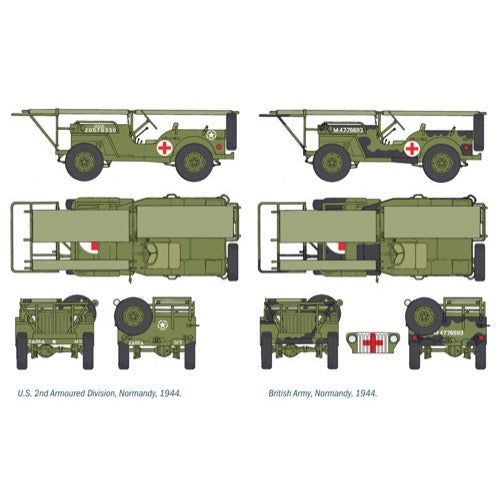 Italeri 0326 1/35 Dday 1/4 Ton 4X4 Ambulance Jeep WWII