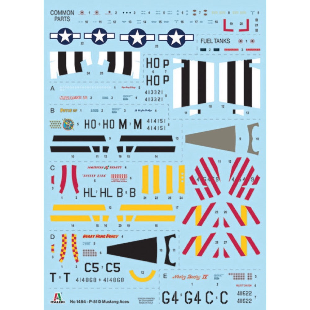 Italeri 1484S 1/72 North American P-51D Mustang Aces