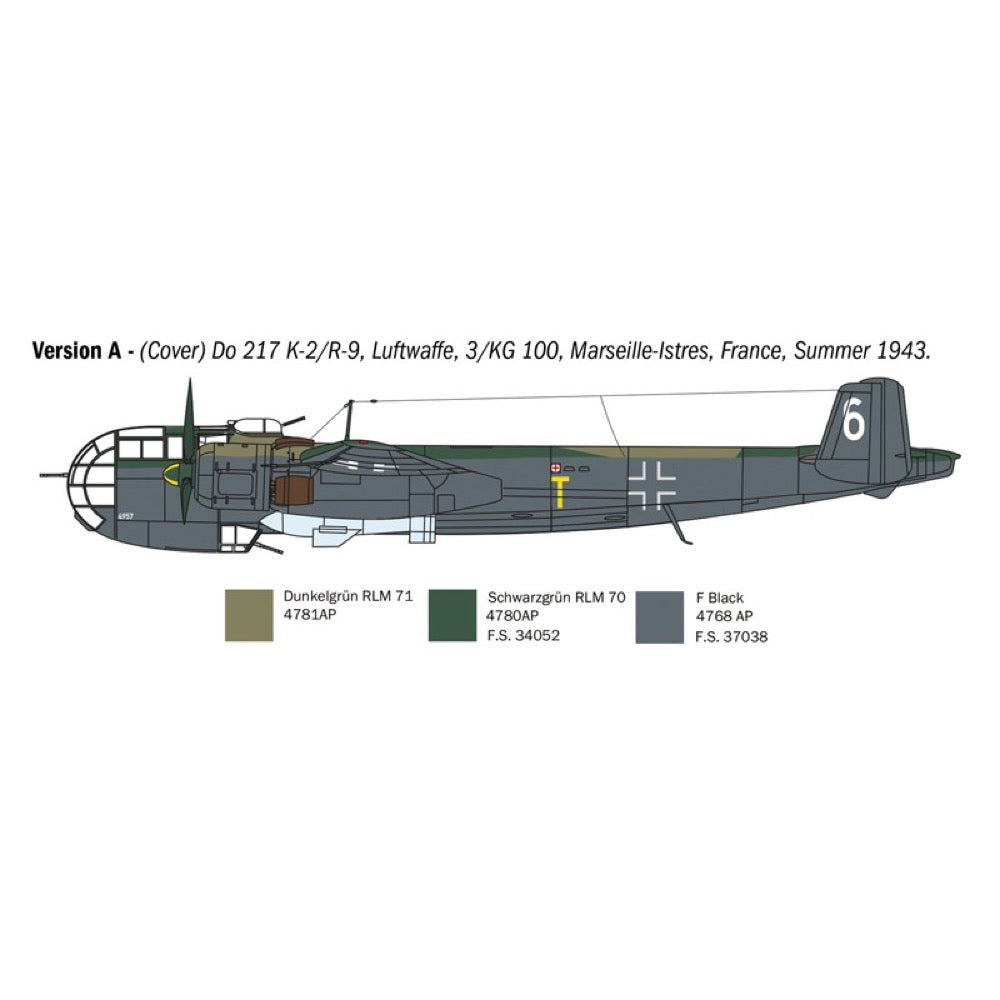Italeri 1488S 1/72 Dornier Do 217 K-1/K-2 with Fritz-X guided bombs
