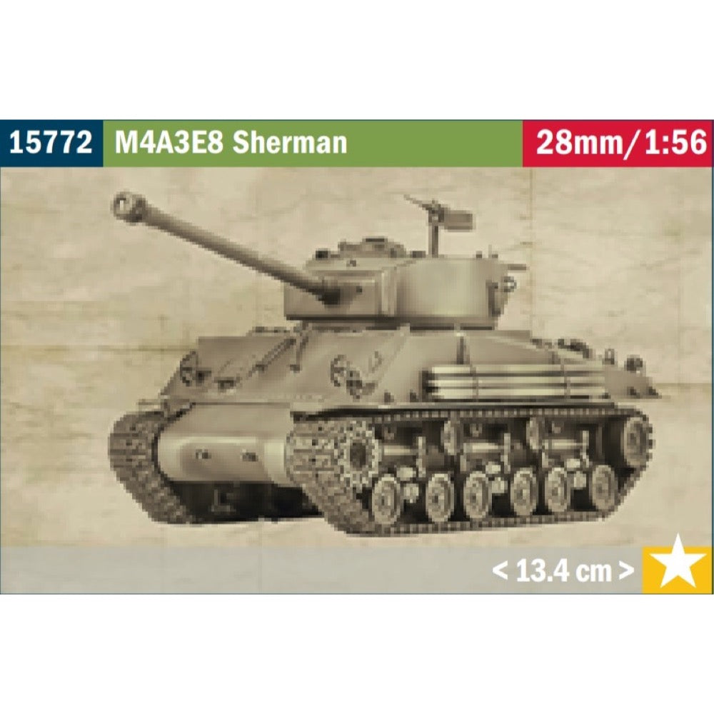 Italeri 1/56 M4A3E8 Sherman