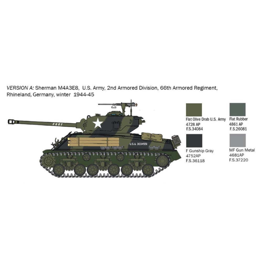 Italeri 25772 1/35 M4A3E8 Sherman Fury