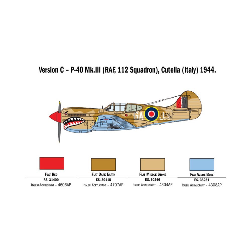 Italeri 2795 1/48 P-40E/K Kittyhawk RAAF with Australian Decals