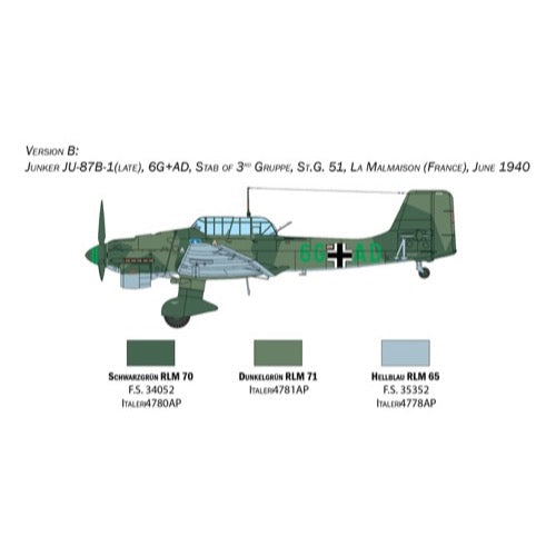 Italeri 2807 1/48 Ju-87B Stuka Super Decals Battle of Britain 80th Anniversary