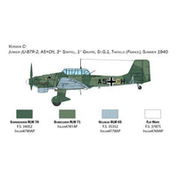 Italeri 2807 1/48 Ju-87B Stuka Super Decals Battle of Britain 80th Anniversary