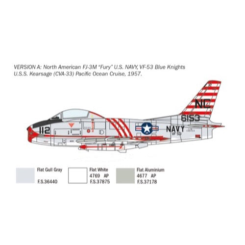 Italeri 2811 1/48 FJ-2/3 Fury with Super Decal Sheet