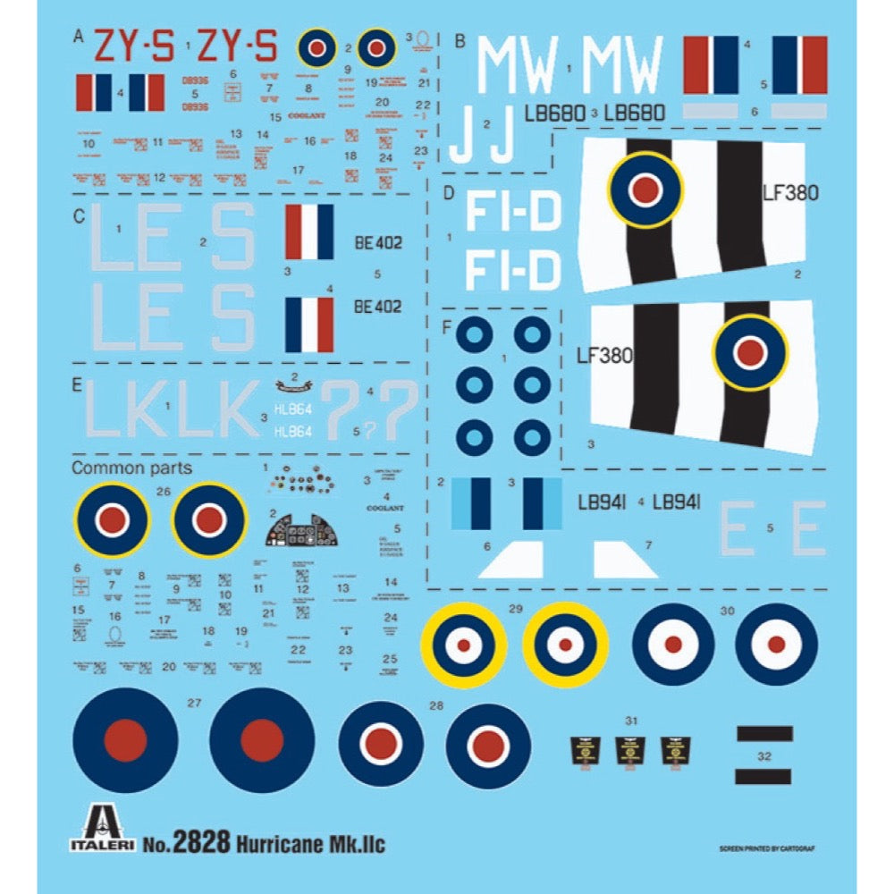 Italeri IT2828S 1/48 Hurricane Mk.II C