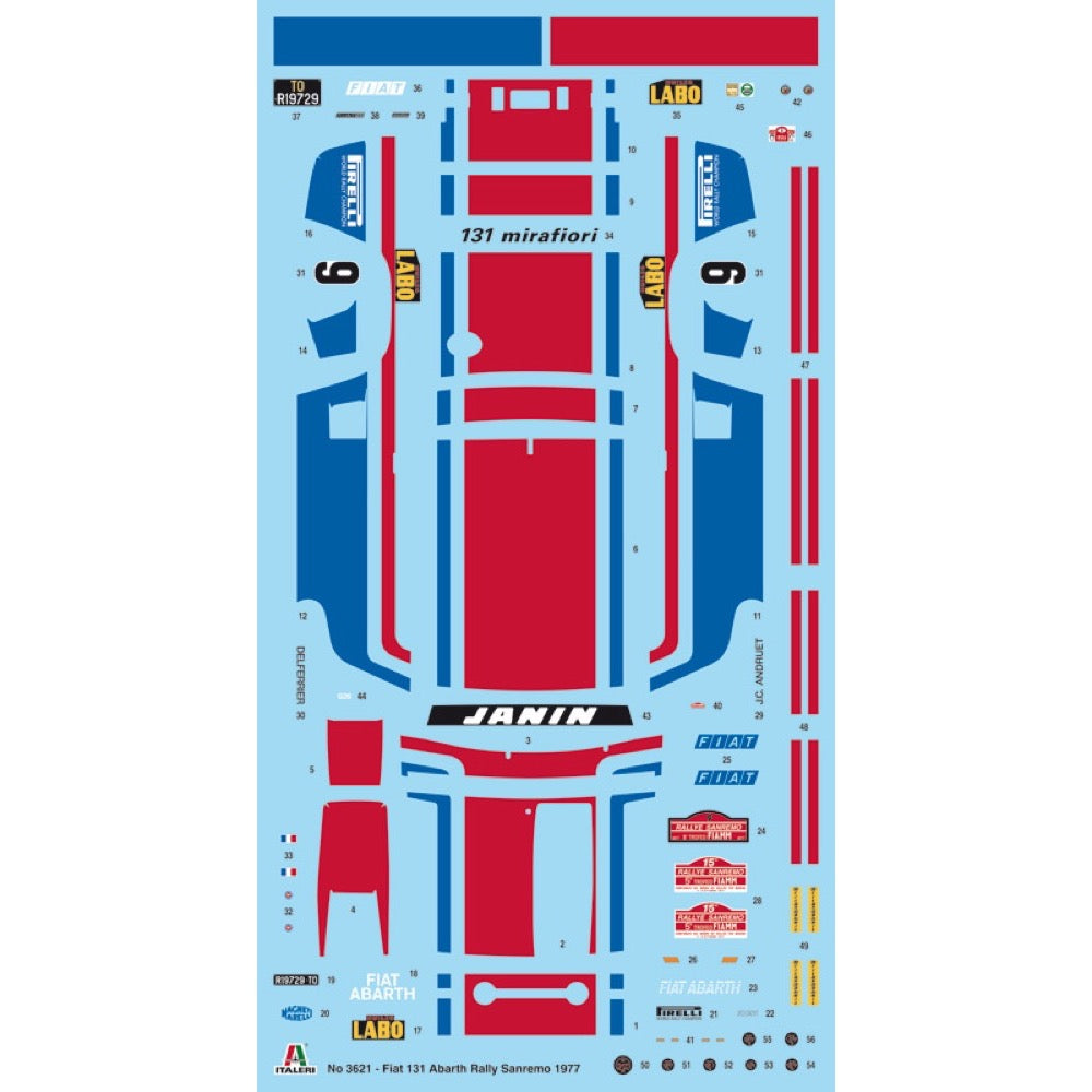 Italeri 3621S 1/24 Fiat 131 Abarth San Remo Rally Winner 1977 8001283036214