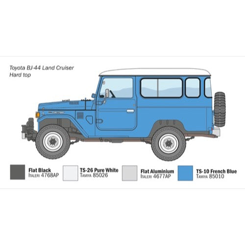 Italeri 3630 1/24 Toyota Land Cruiser BJ-44 Soft/Hard Top Rubber Tyres