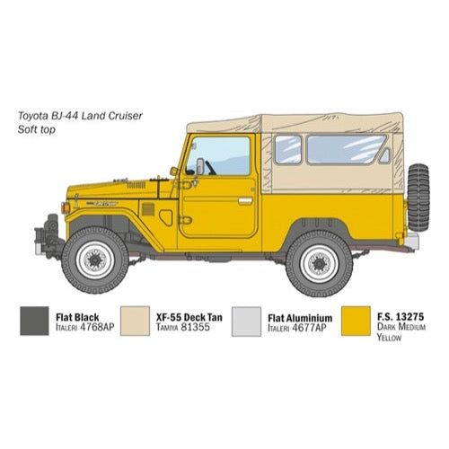 Italeri 3630 1/24 Toyota Land Cruiser BJ-44 Soft/Hard Top Rubber Tyres