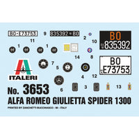 Italeri 3653 1/24 Alpha Romeo Gulietta Spyder 1600