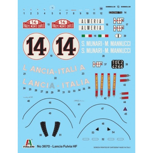 Italeri 3670S 1/24 Lancia Fulvia HF Rally Monte Carlo 1972