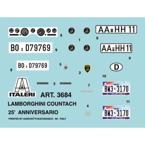 Italeri 3684S 1/24 Lamborghini Countach 25th Anniversary