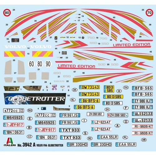 Italeri 3942 1/24 Volvo FH 16 Globetrotter 2012 Med. Roof