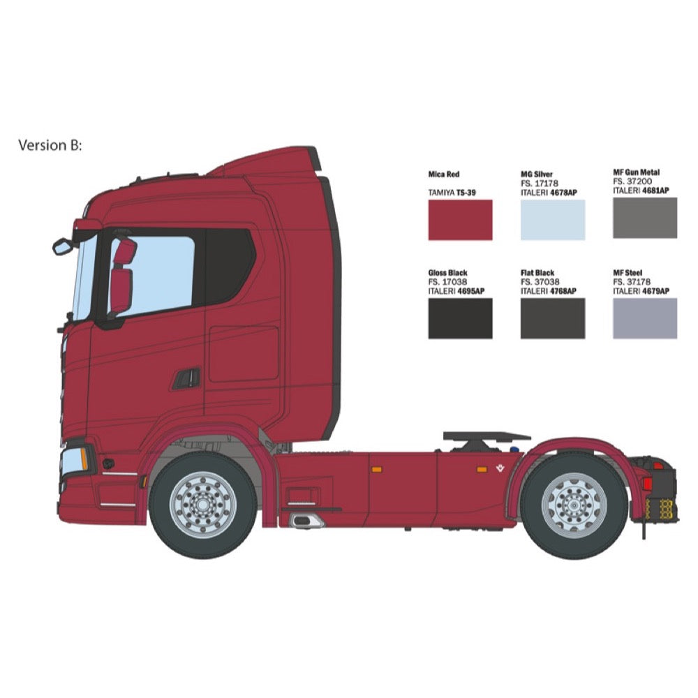 Italeri 3971S 1/24 Scania S770 4x2 Normal Roof Grey Cab (Super Decal Sheet)