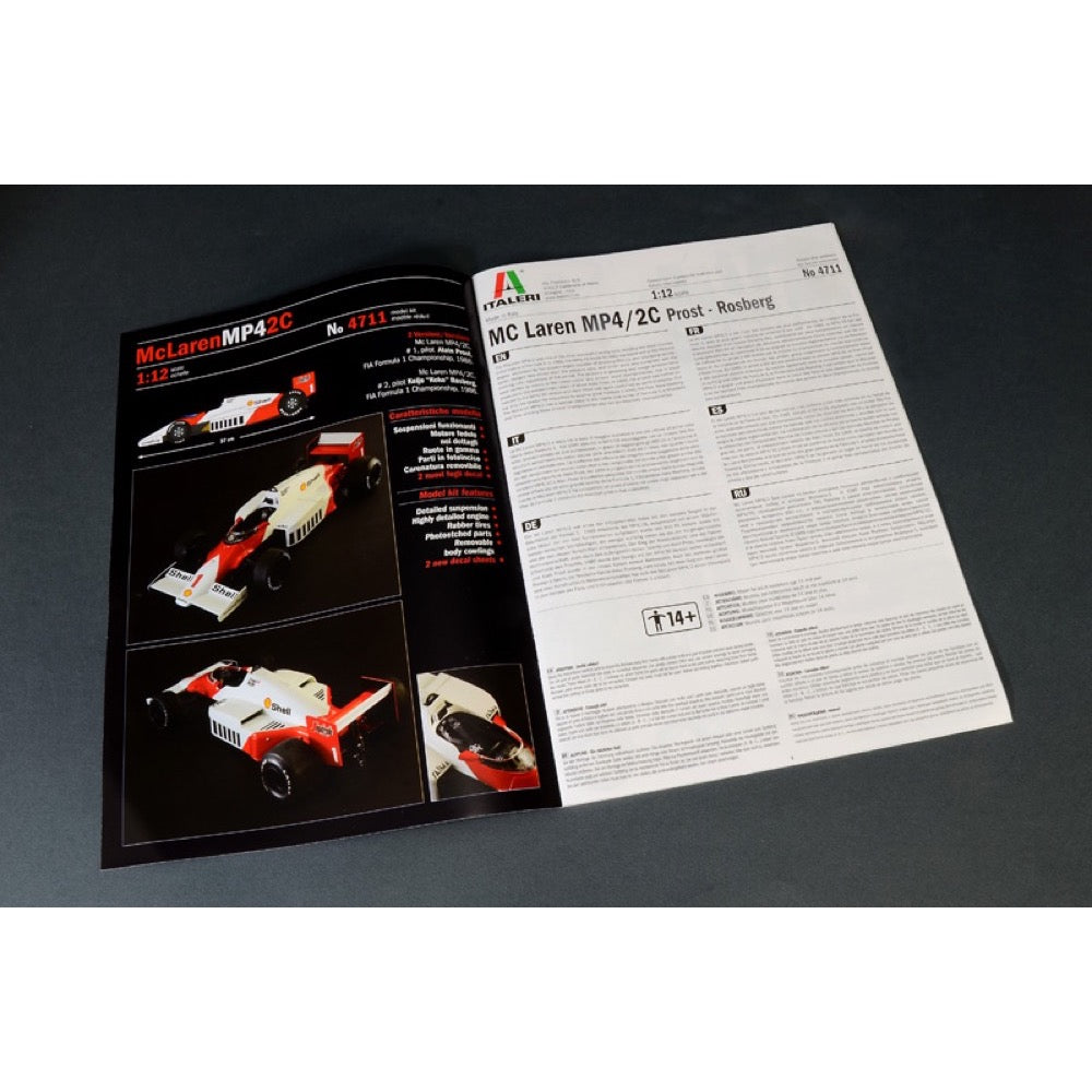 Italeri 4711 1/12 McLaren MP4 2C Prost Roberg Plastic Model Kit 8001283047111