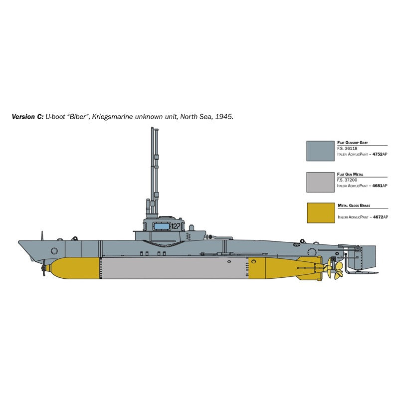 Italeri 5609S 1/35 U-Boot Midget Submarine (Biber)