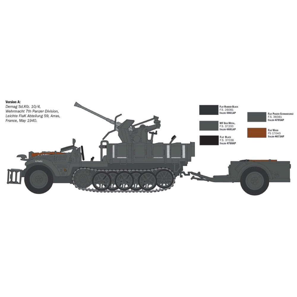 Italeri 6395S 1/35 Sd.Kfz 10/4 with Flak 30 and Crew