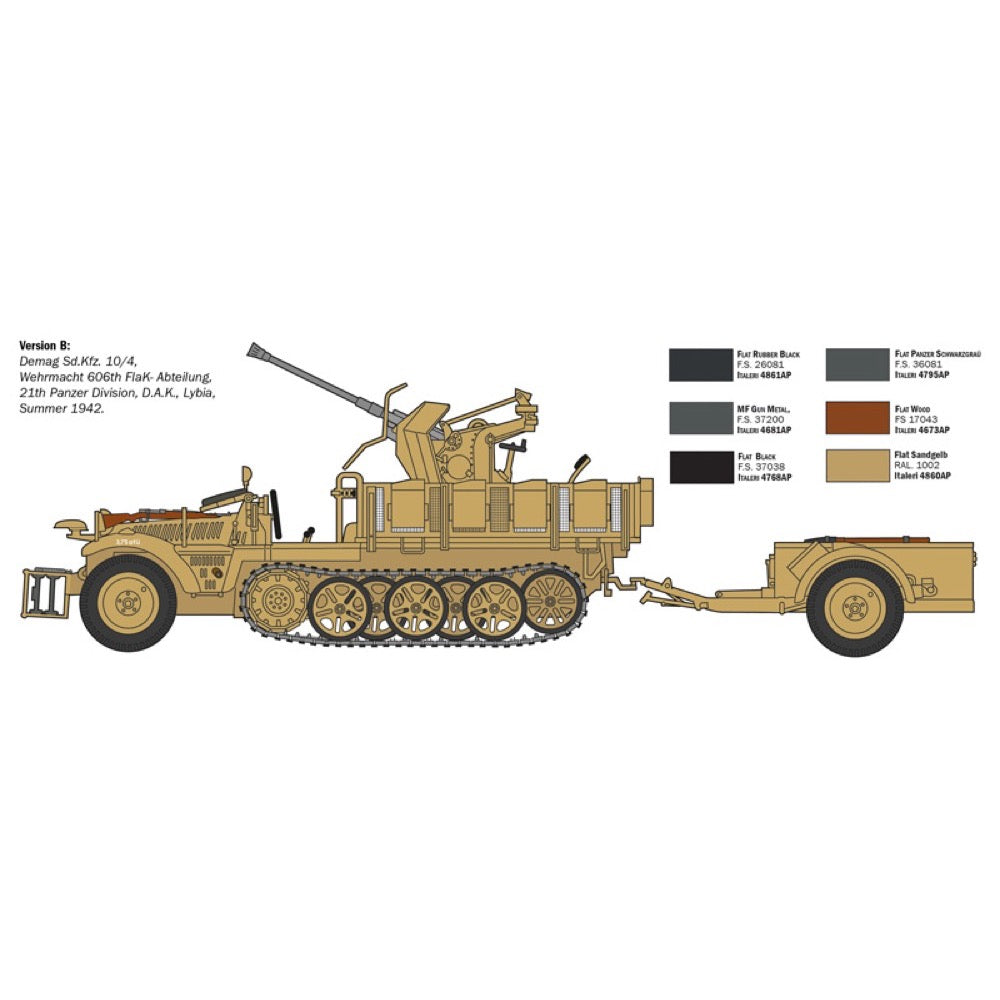 Italeri 6395S 1/35 Sd.Kfz 10/4 with Flak 30 and Crew