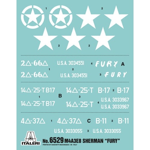 Italeri 6529 1/35 M4A2E8 Sherman Fury Easy Eight