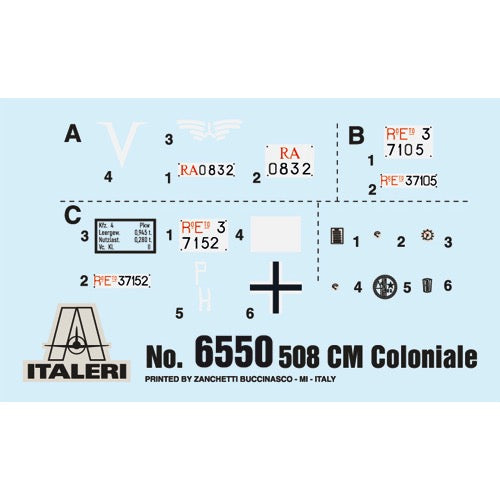 Italeri 6550S 1/35 Fiat 508cm Coloniale with Crew