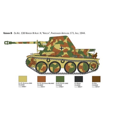 Italeri 6566S 1/35 Sd. Kfz. 138 Marder III H With Crew