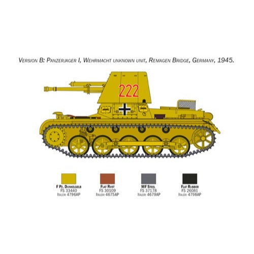 Italeri 6577 1/35 Panzerjager I Tank Glueable Tracks PE Sheet Included