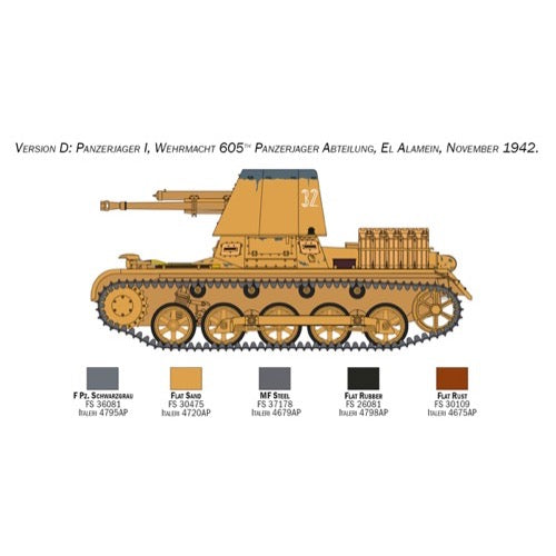 Italeri 6577 1/35 Panzerjager I Tank Glueable Tracks PE Sheet Included