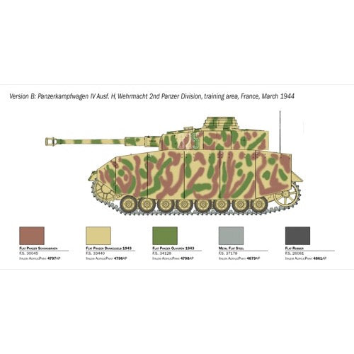 Italeri 6578S 1/35 Pz Kpfw IV with Metal Barrel Glueable Tracks