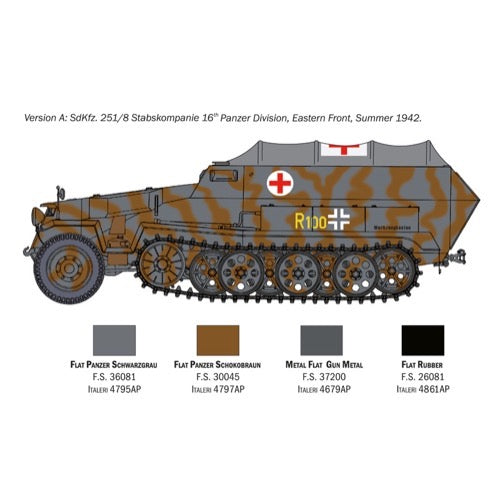 Italeri 7077 1/72 Sd.Kfz 251/8 Ambulance
