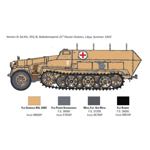 Italeri 7077 1/72 Sd.Kfz 251/8 Ambulance