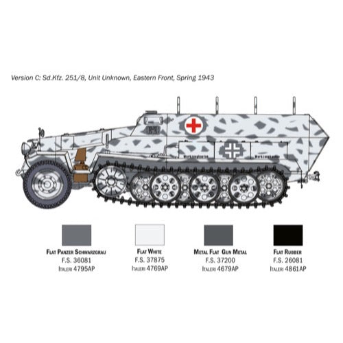 Italeri 7077 1/72 Sd.Kfz 251/8 Ambulance